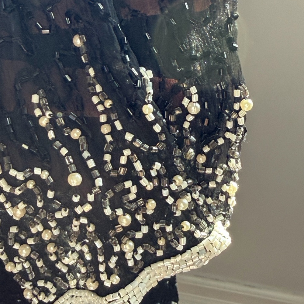 Silk Vintage Papell Boutique Evening Beaded Top - Picture 12 of 15